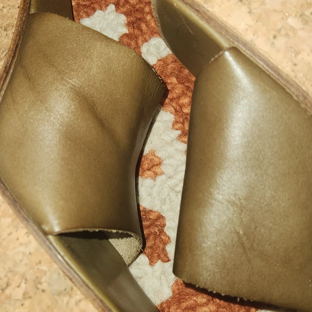 Jeffrey Campbell Lucianna Platform Leather Sandal  in Olive Size 39